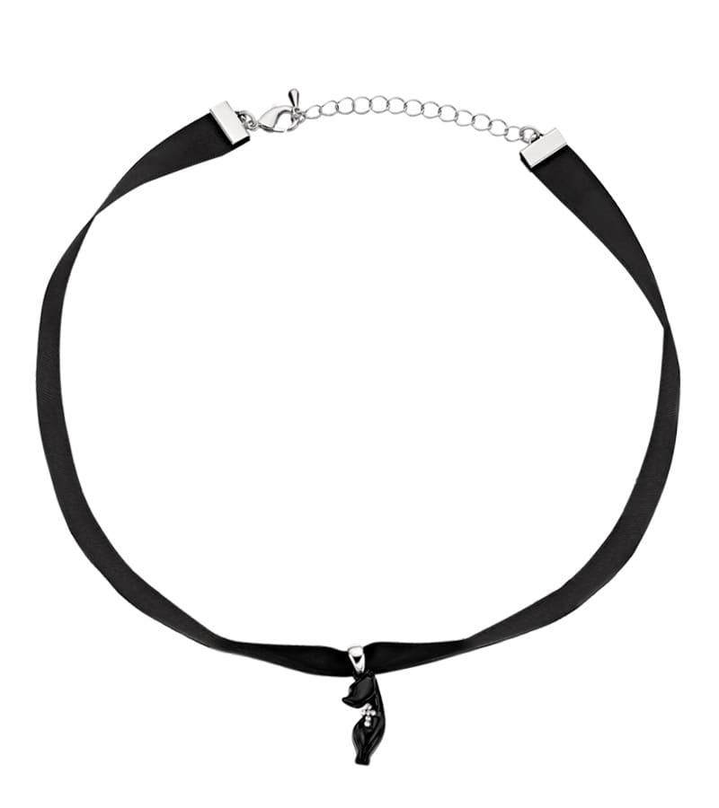 Kitty cat' black tape choker