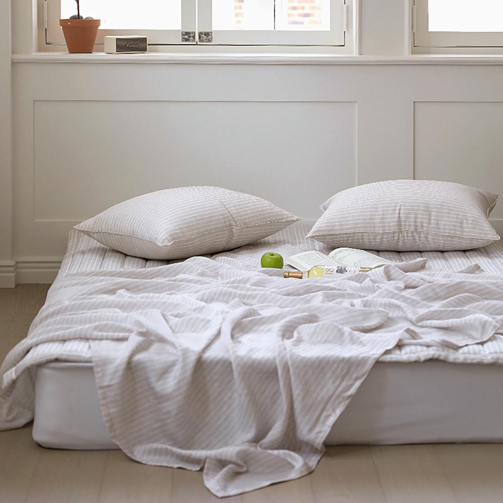 시원한 인견100% 스트라이프 자연냉감 냉장고 여름 홑이불 3색상