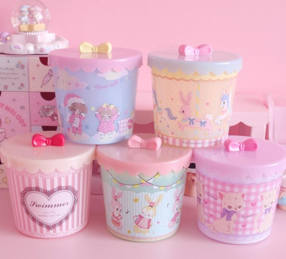 C7108 귀여운 리본 파스텔톤 정리함 페어리계 악세사리 수납함