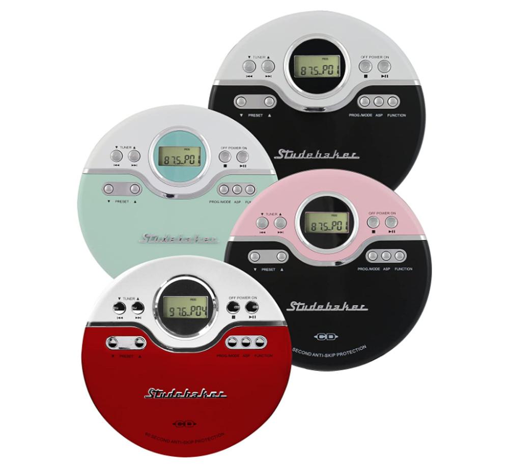 레트로 빈티지 휴대용 CD PLAYER 시디 씨디 플레이어 레드 화이트