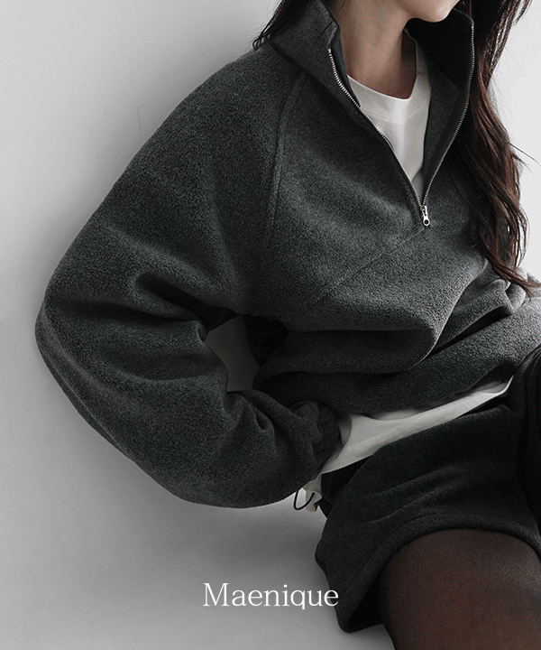 매니크 [얼리버드10%/MNQ] 세르지 플리스 오버핏 하프 집업 맨투맨