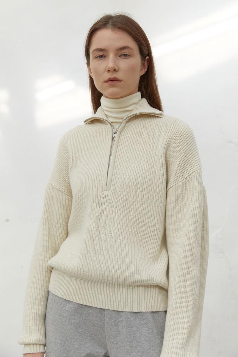 [12/16 예약배송] 21W HALF ZIP-UP KNIT (IVORY)