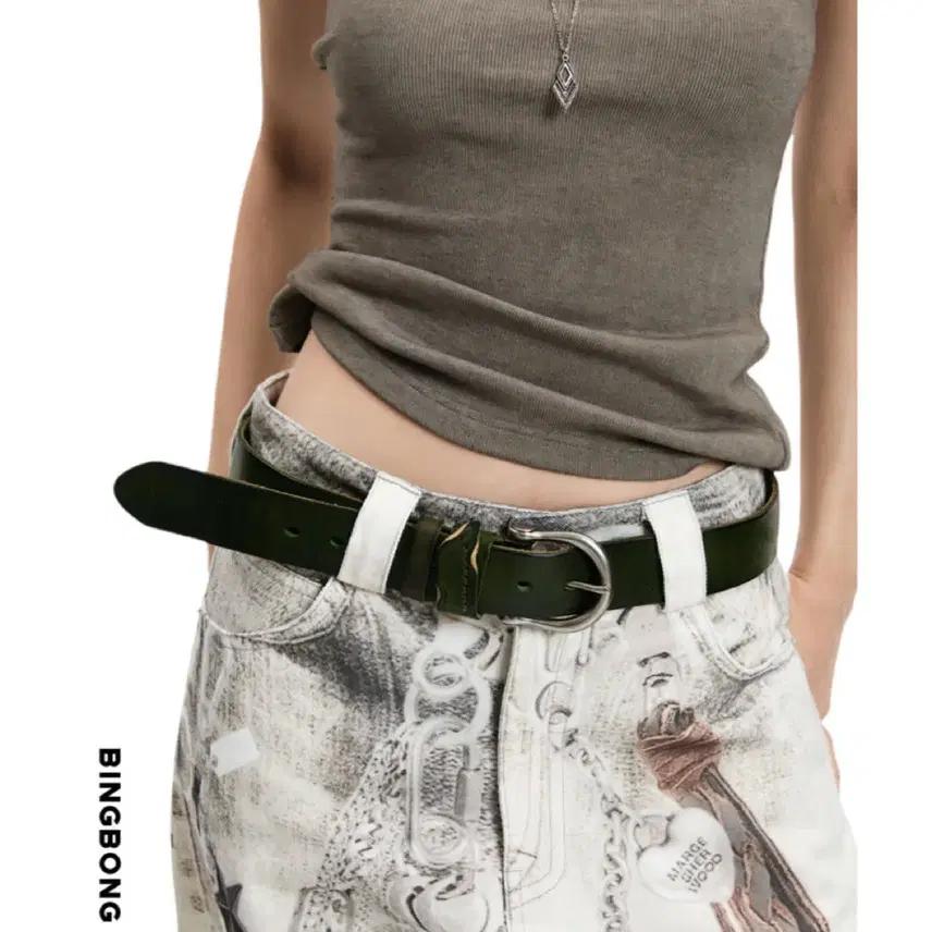 BINGBONG 벨트 레트로 와이드 패션 벨트