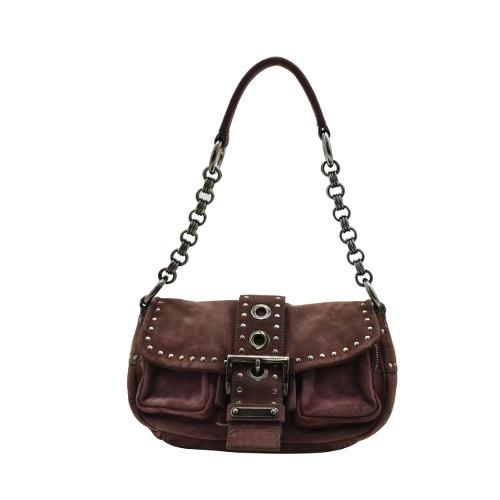 PRADA 프라다 스웨이드 레더 미니 숄더백  10808