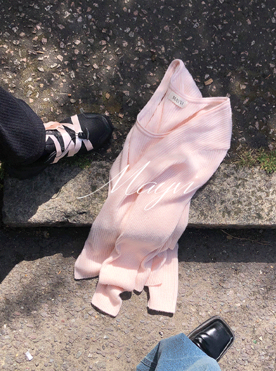 언더비 [Mayvi] Favor 여리핏 골지 니트 (4 color/2 length),엑스트라파인울50%