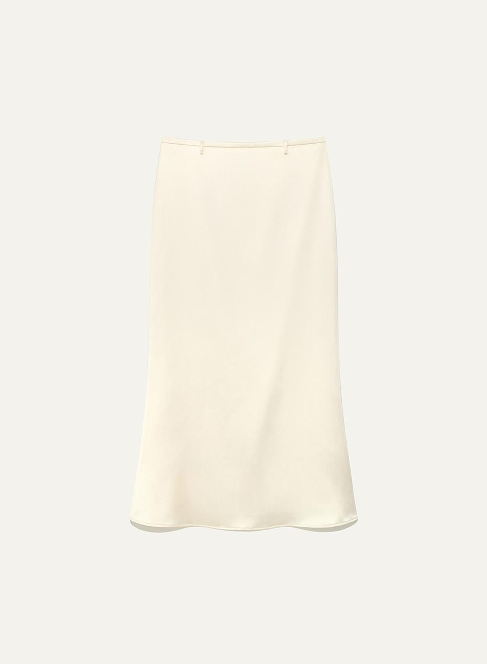 Eira Satin Skirt Pearl