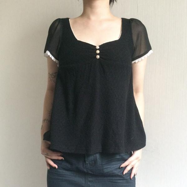 Puff half sleeve knit