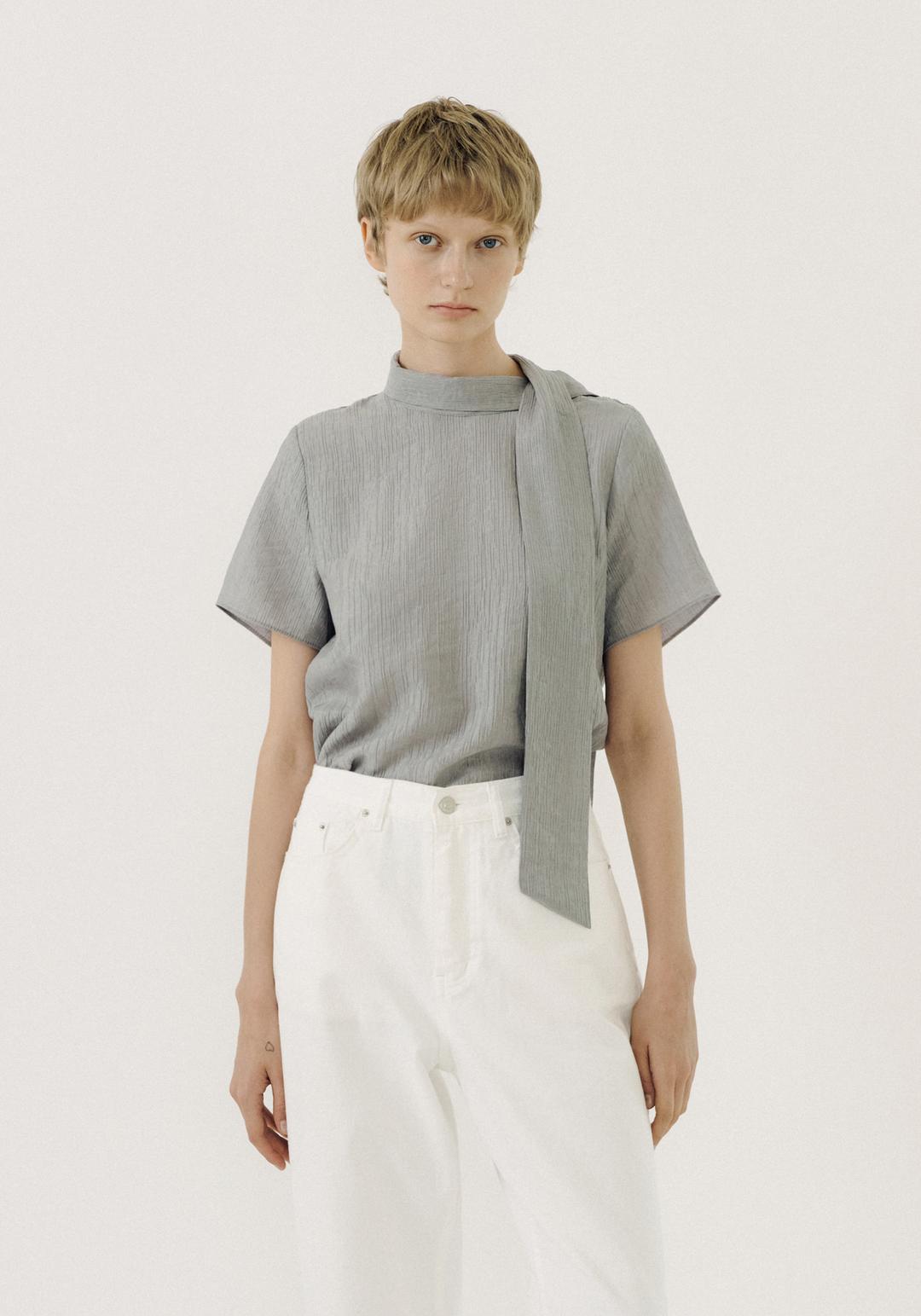 Page tie blouse (grey)