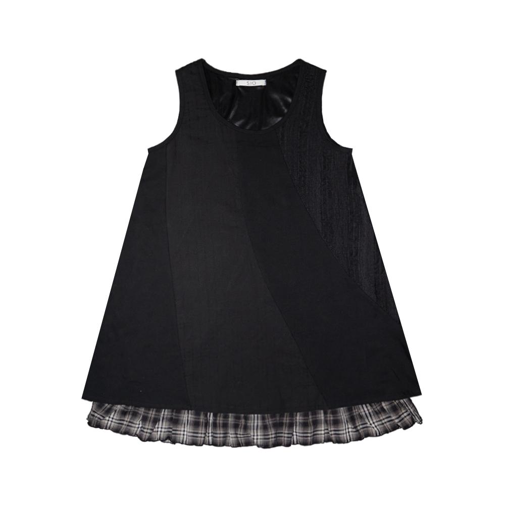 SLIT LAYERED ONE PIECE [BLACK]