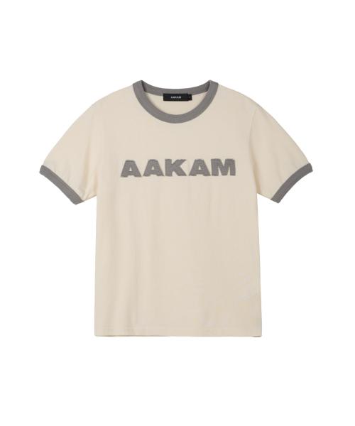 Logo Patch Ringer Top (Cream-Gray)