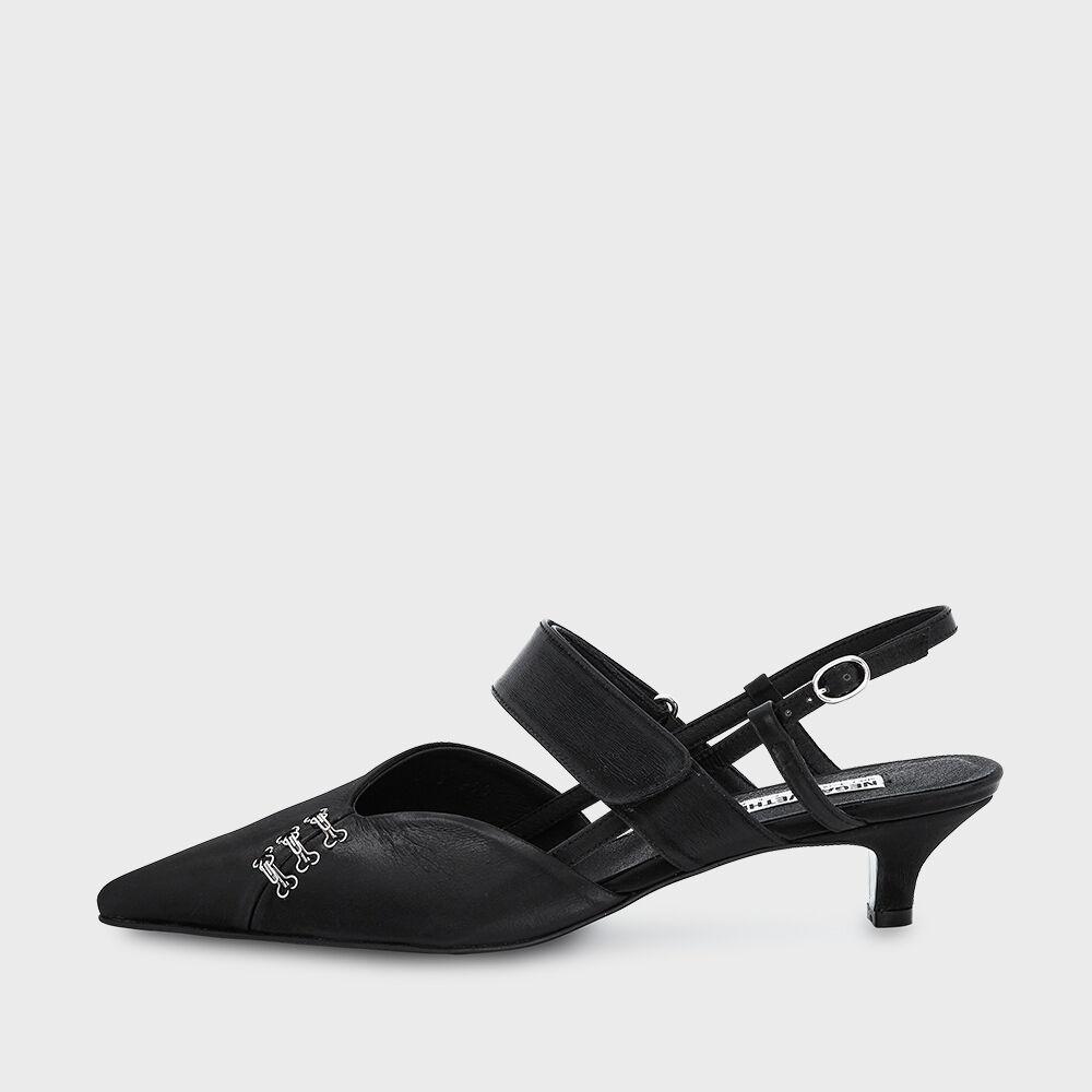 Hook Slingback Stiletto Heels BLACK