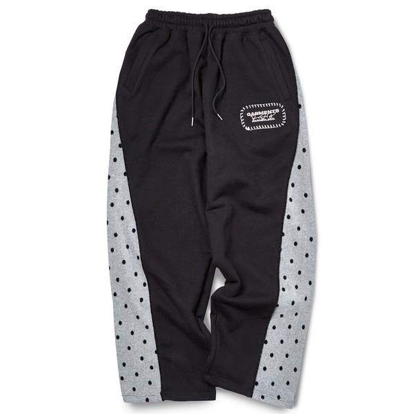 Velour Dot Piping Sweatpants (BLACK)