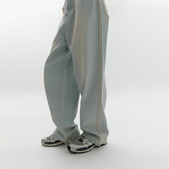 DAMAGE WASHING DEMIN PANTS [LIGHT BLUE]