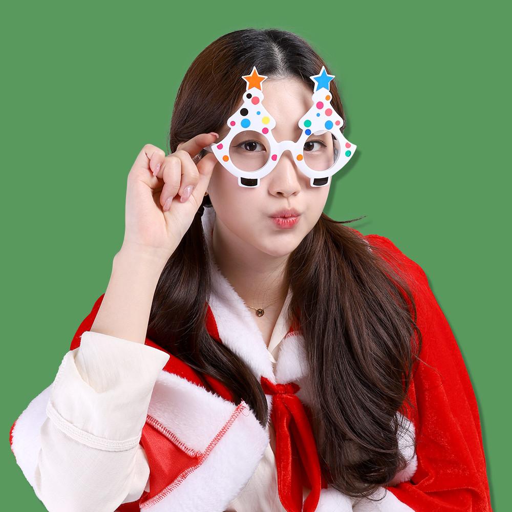 트리안경(화이트) 크리스마스 파티 패션 소품