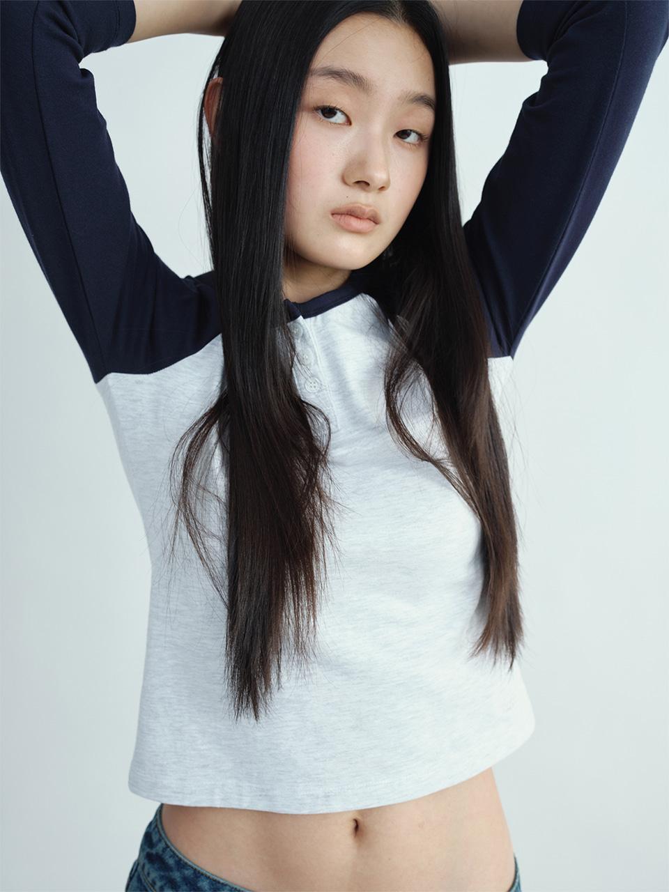 (5/8 예약배송) 3/4 Henly Raglan T-Shirts [Navy]