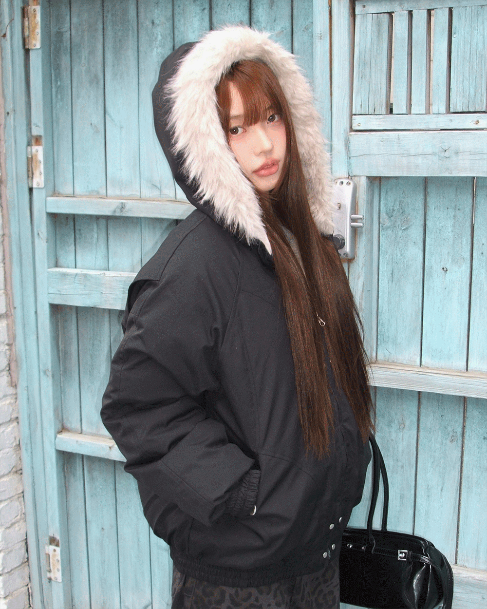 원더원더 [누빔안감🌡️] 보인 후드 퍼 후드 패딩 점퍼