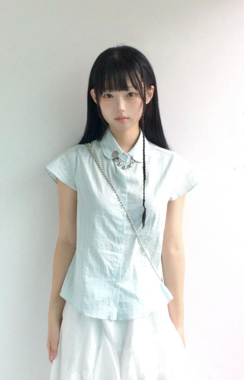 (3 C ᵒ l o🅡) 마르 블루밍 셔츠