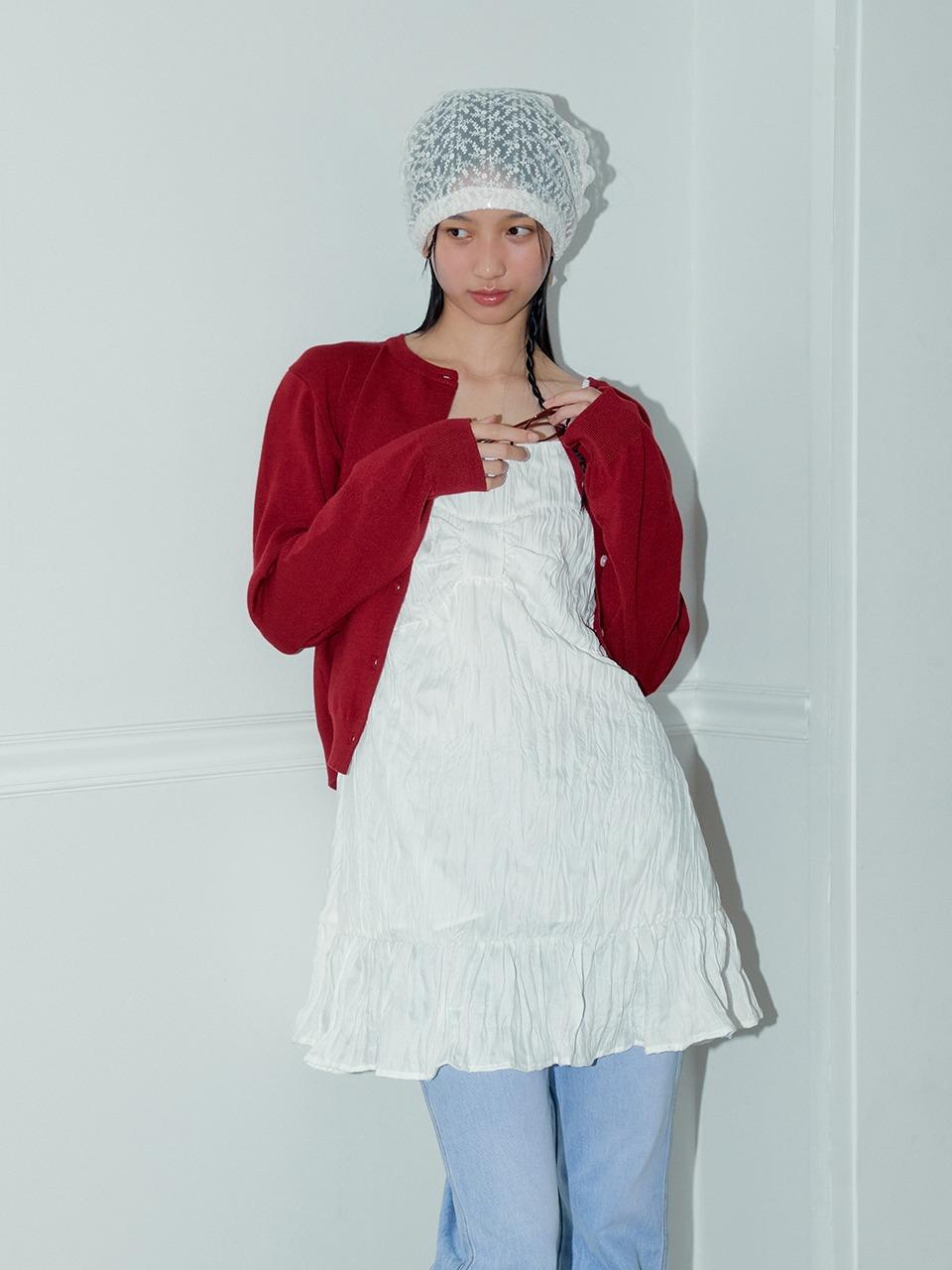 WRINKLE RIBBON ONE-PIECE (CREAM)