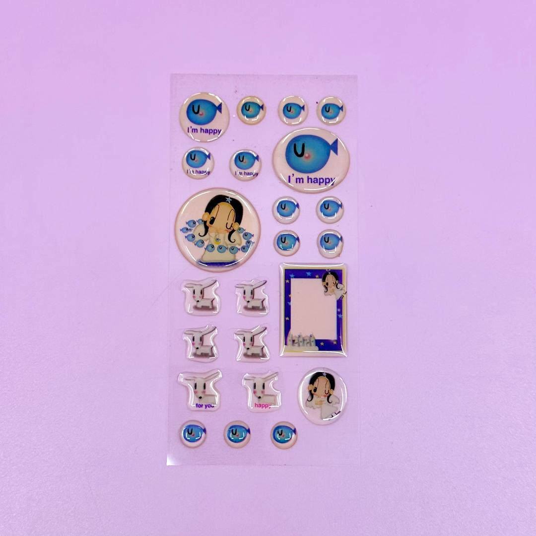 [중고] [고전문구] mrk 미스터케이 코딱지 왕방울 에폭시 스티커