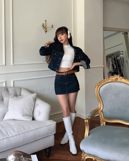 yuse 데님 자켓 + 스커트 SET