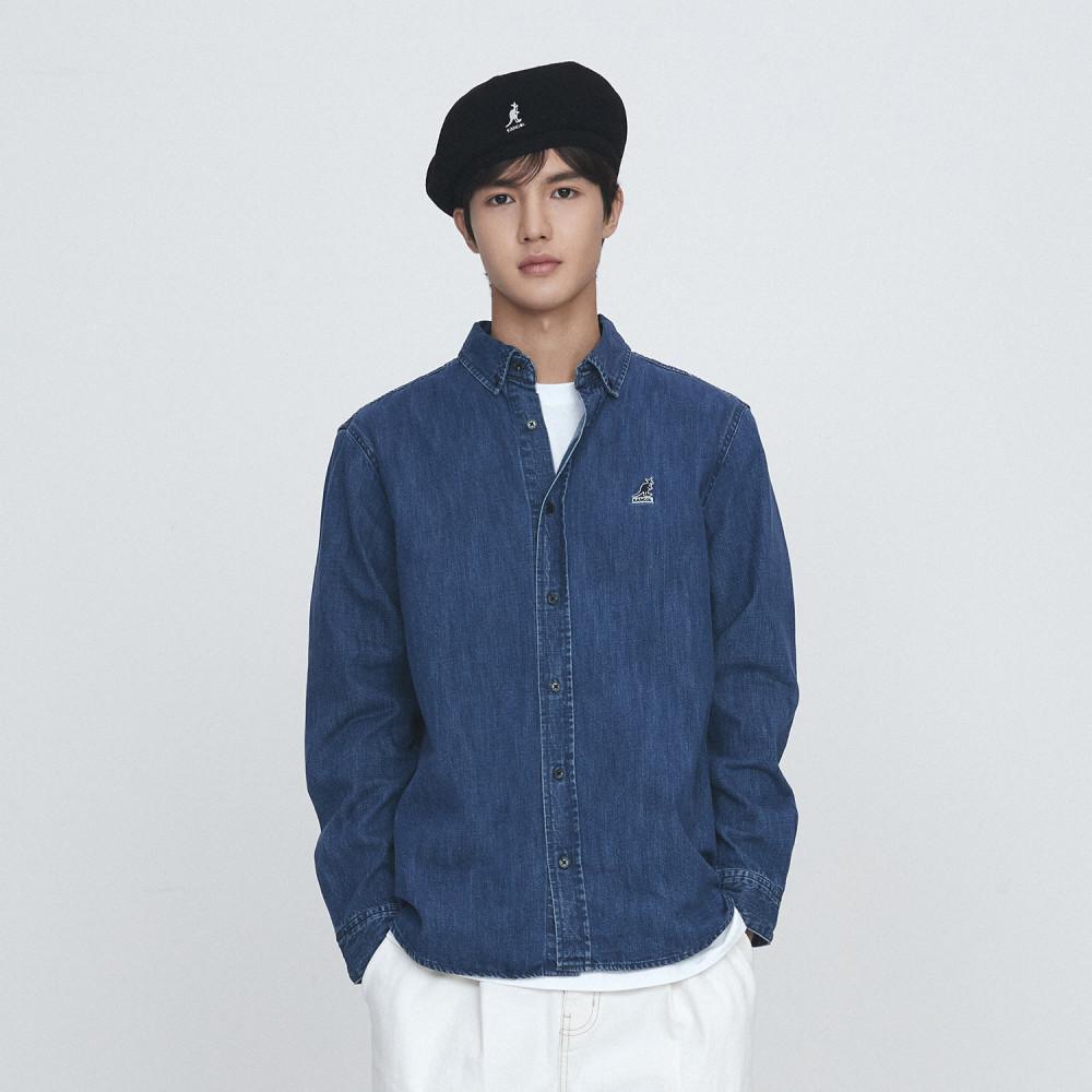 캉골 캠퍼스 데님 셔츠 7054 블루