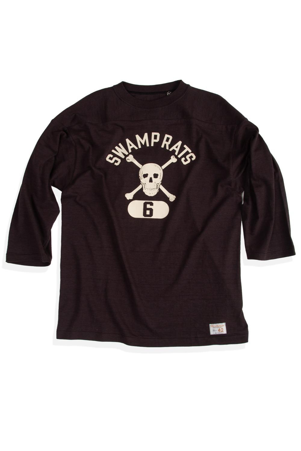 LOT 4063 3/4 SLEEVE FOOTBALL T SWAMP RATS BLACK