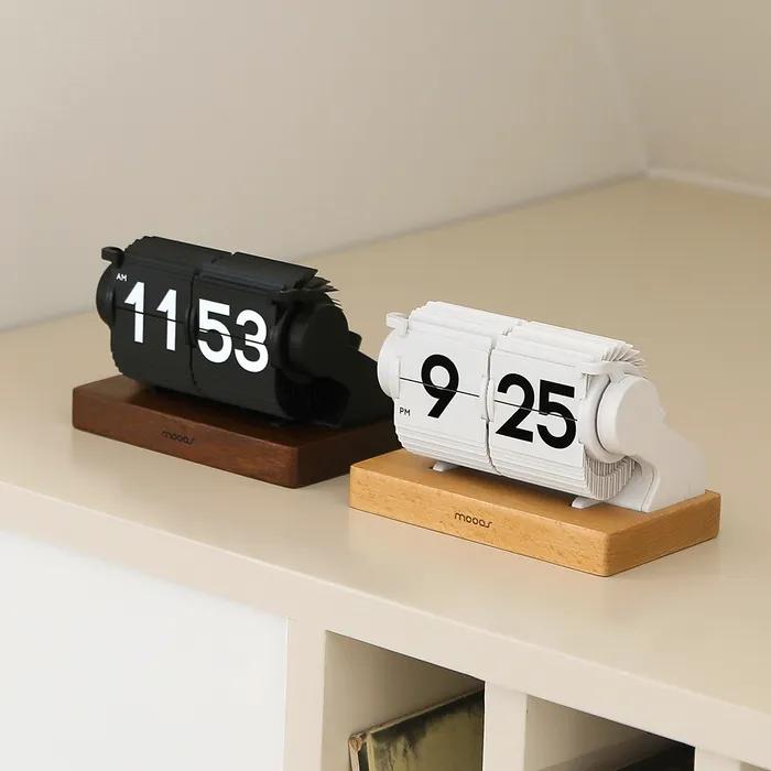 무아스 미니 오토매틱 멀티 플립시계 탁상시계