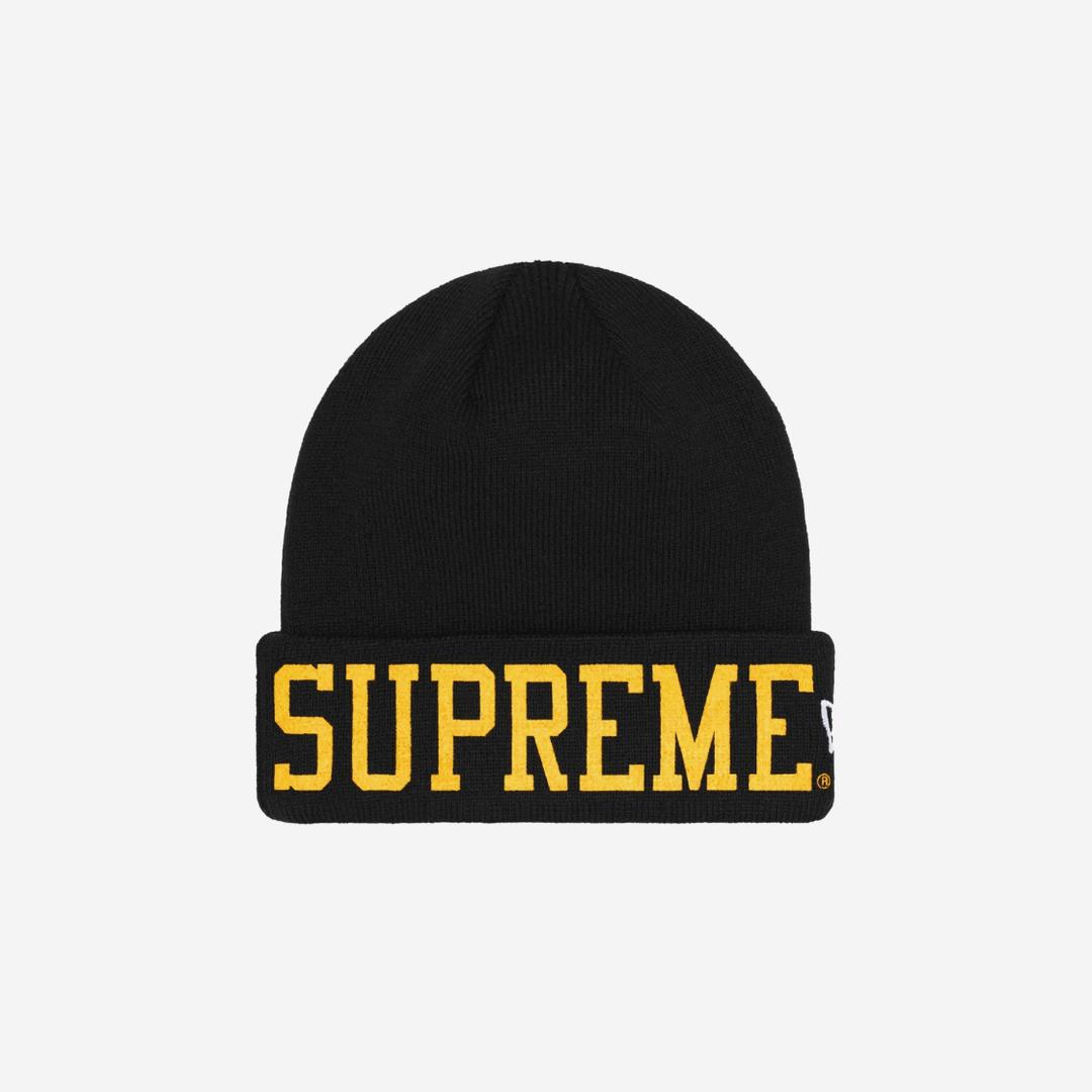 Supreme New Era Varsity Beanie Black - 23FW
