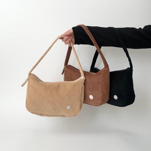 NEW🤎 코듀로이 골덴 자수 파니니백 호보백 3컬러