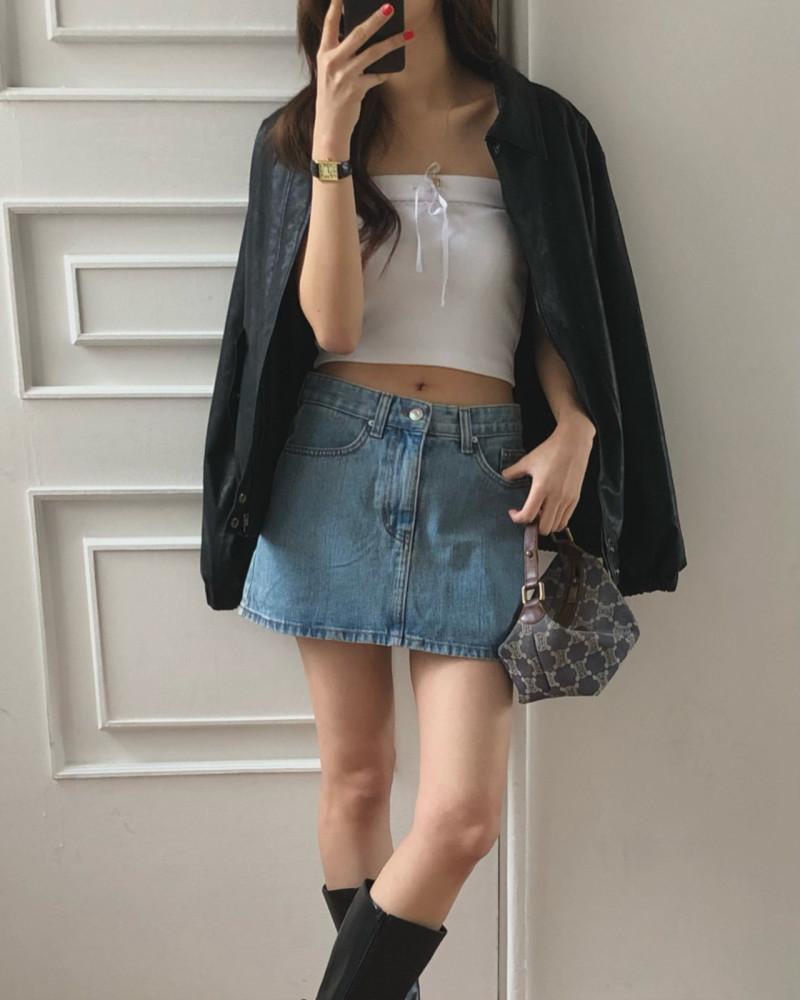 릴리벳 마이크로 데님 스커트 / 연청 M 당일 : 밀키웨이브