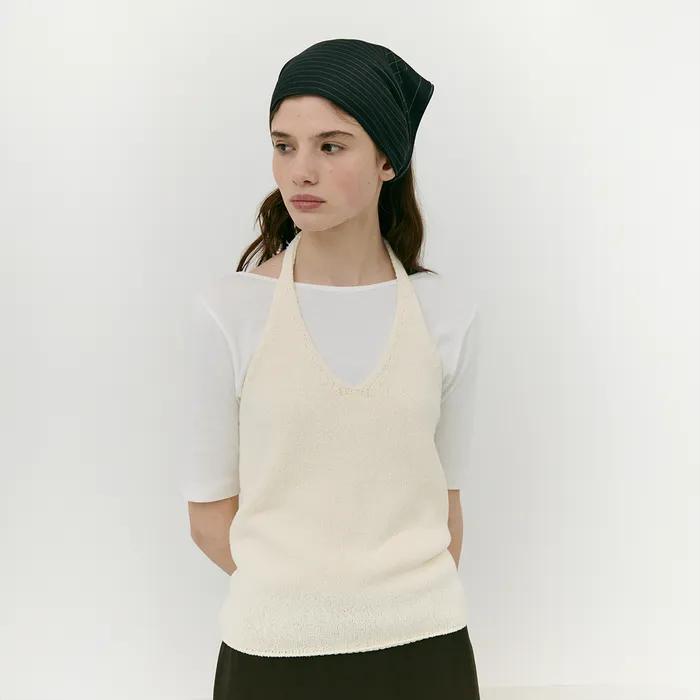 [9th] Boat Neck Half-Sleeve T-Shirt_White