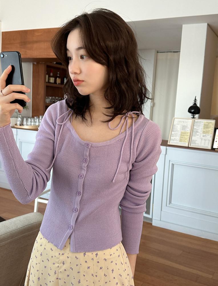 리본 슬림가디건(3colors)