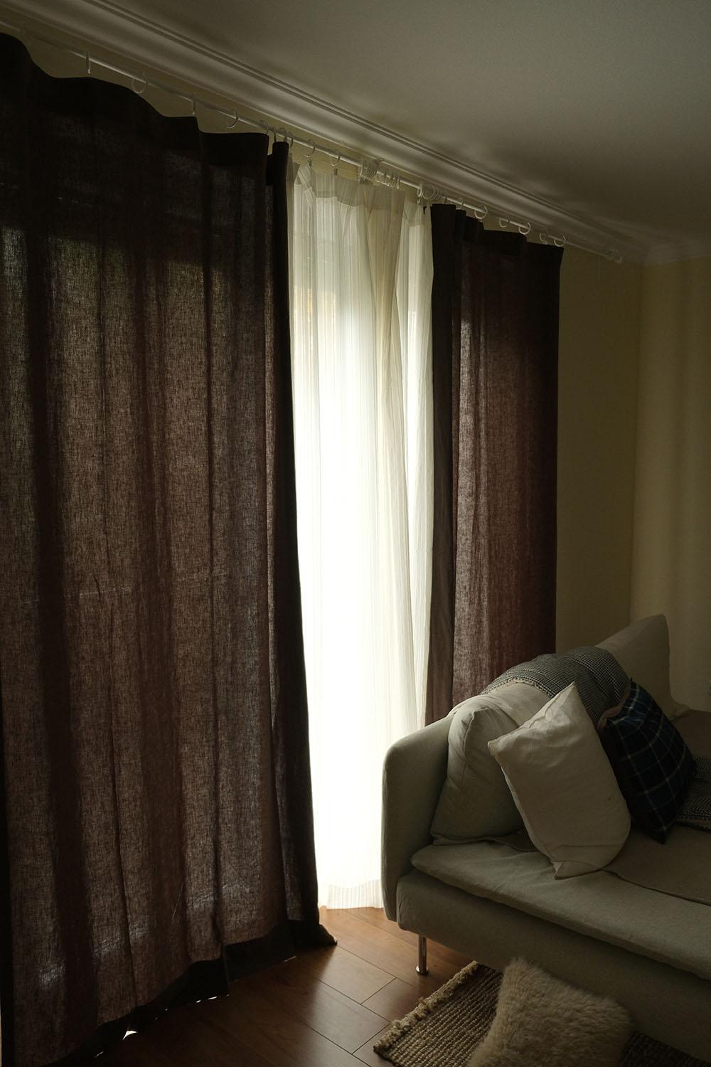 Rustic curtain - Brown linen