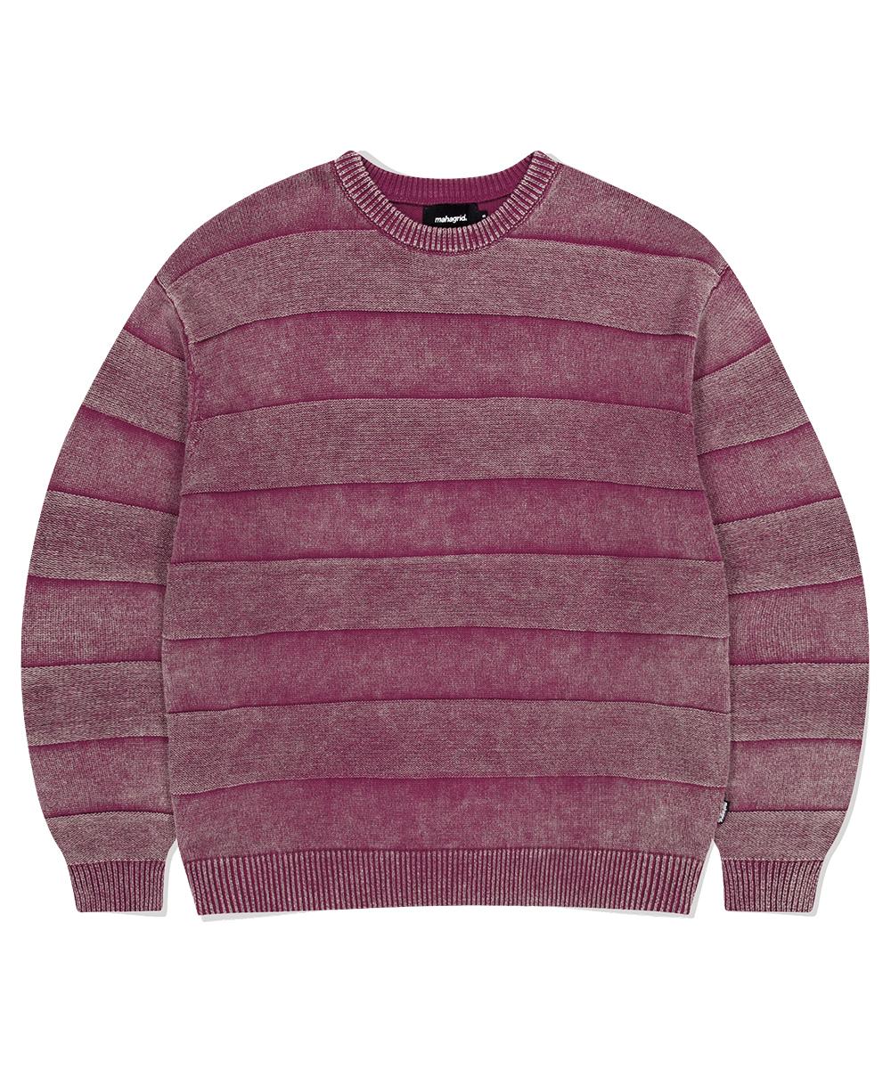 WASHED STRIPE KNIT[PINK]