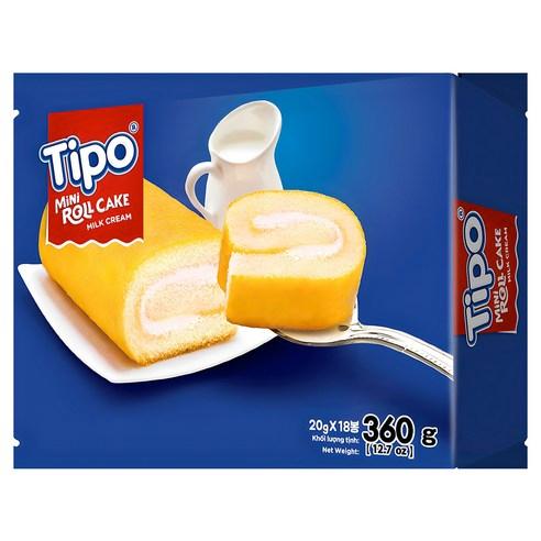 티포 미니 우유맛 크림 롤케이크 18p, 360g, 1개