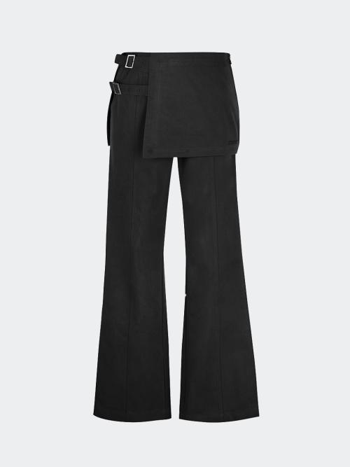 TWO STRAP LAYERED PANTS / BLACK