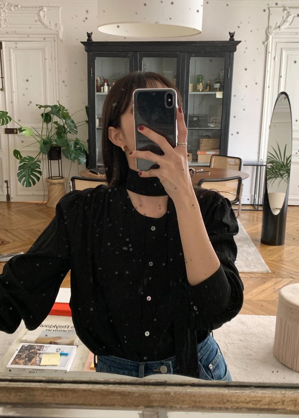 [16th] Scarf Shirring Blouse - 2 Colors