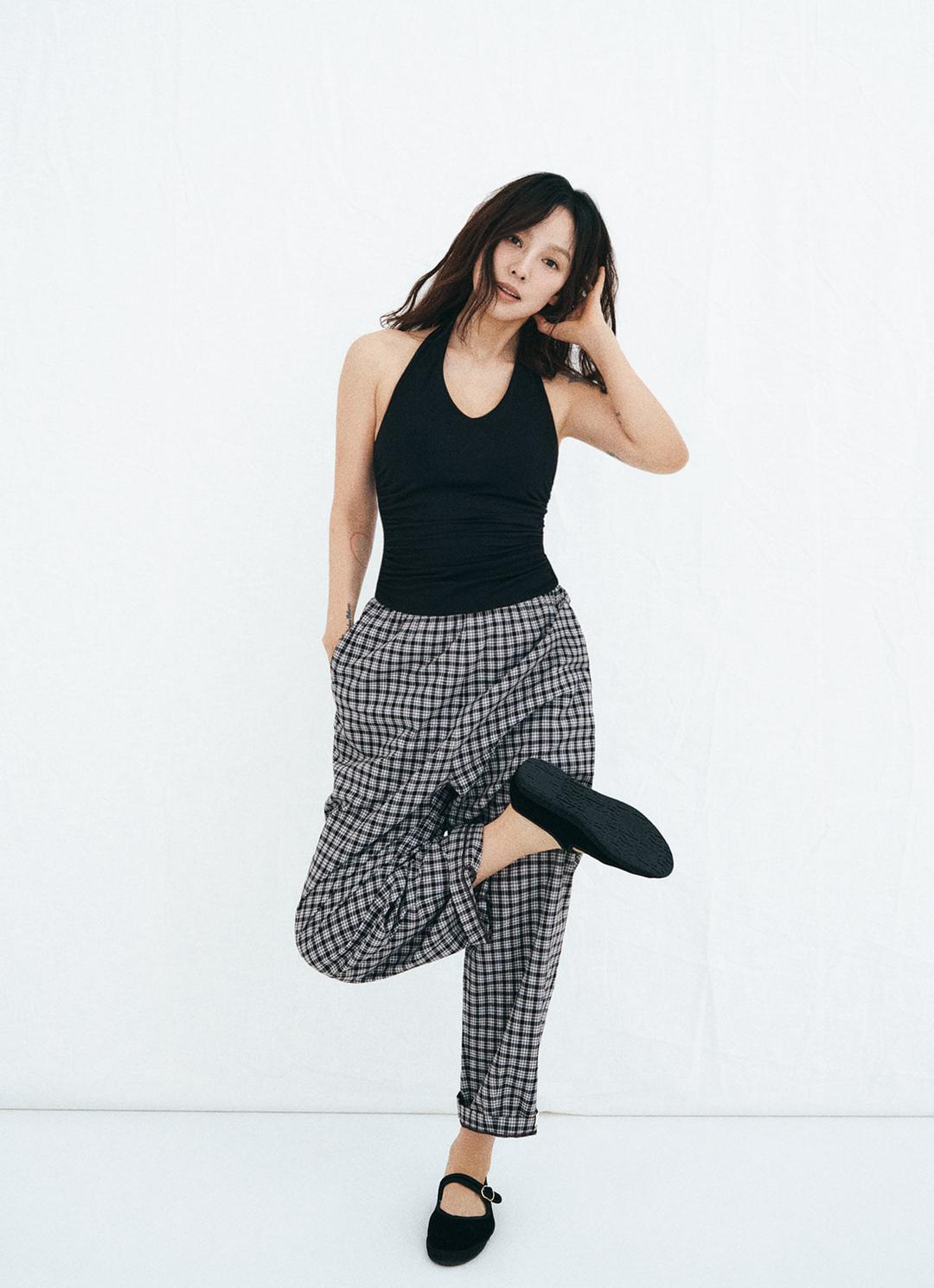 [BM x LHR] Block Halter jumpsuit_Black Multi