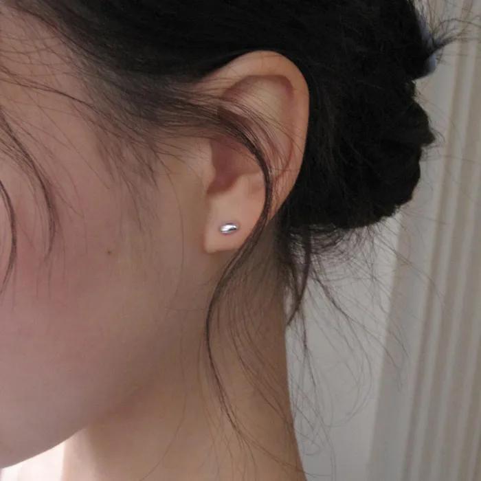 [925 Silver] Grain Earrings (Silver)