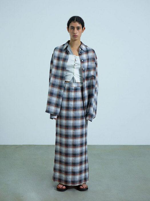 Iinen Check Shirt / Watercolor Check