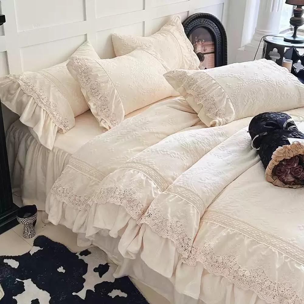 로코코 이불커버 세트 겨울 프릴 레이스 공주 침대스커트