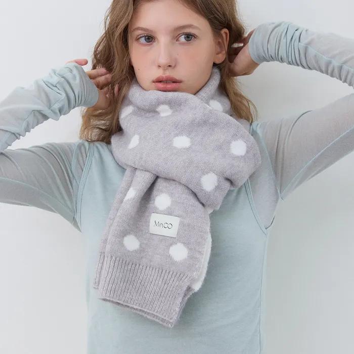 [4차리오더][29CM단독] 도트 니트 머플러 (gray ivory)