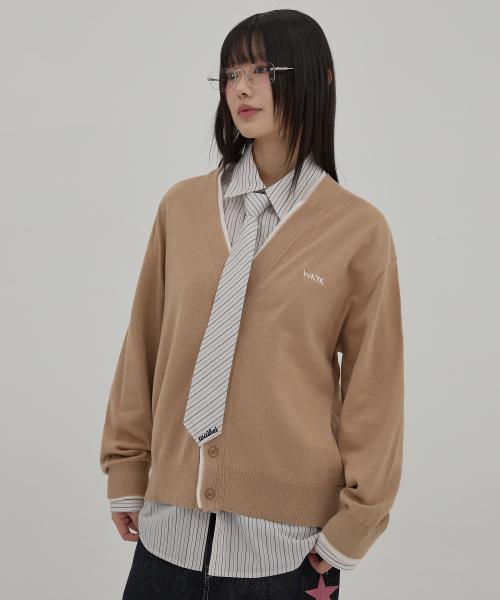 WKYK 레이어드 가디건 베이지