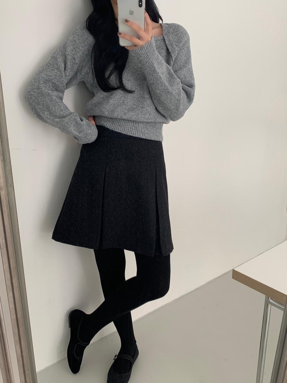 맞주름 미디 미니 스커트 3col