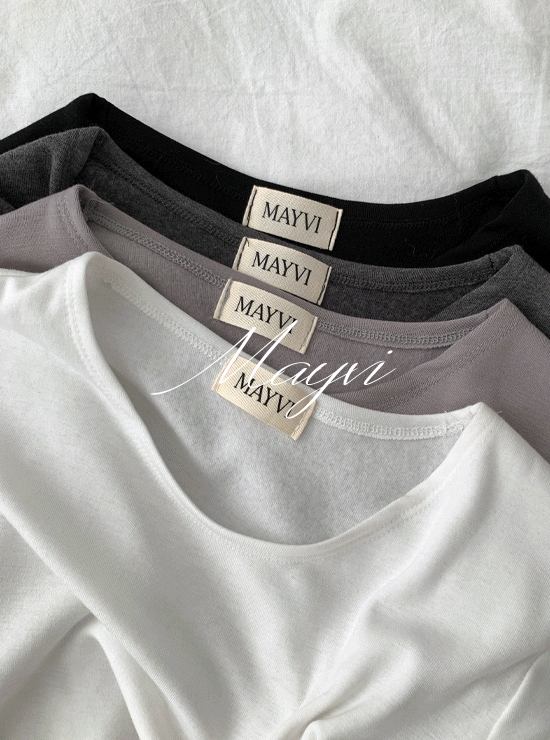 언더비 [윈터비❄️/Mayvi/두장이상할인] 시즌 포근 여리핏 티셔츠 (Winter Ver.) (4 color)