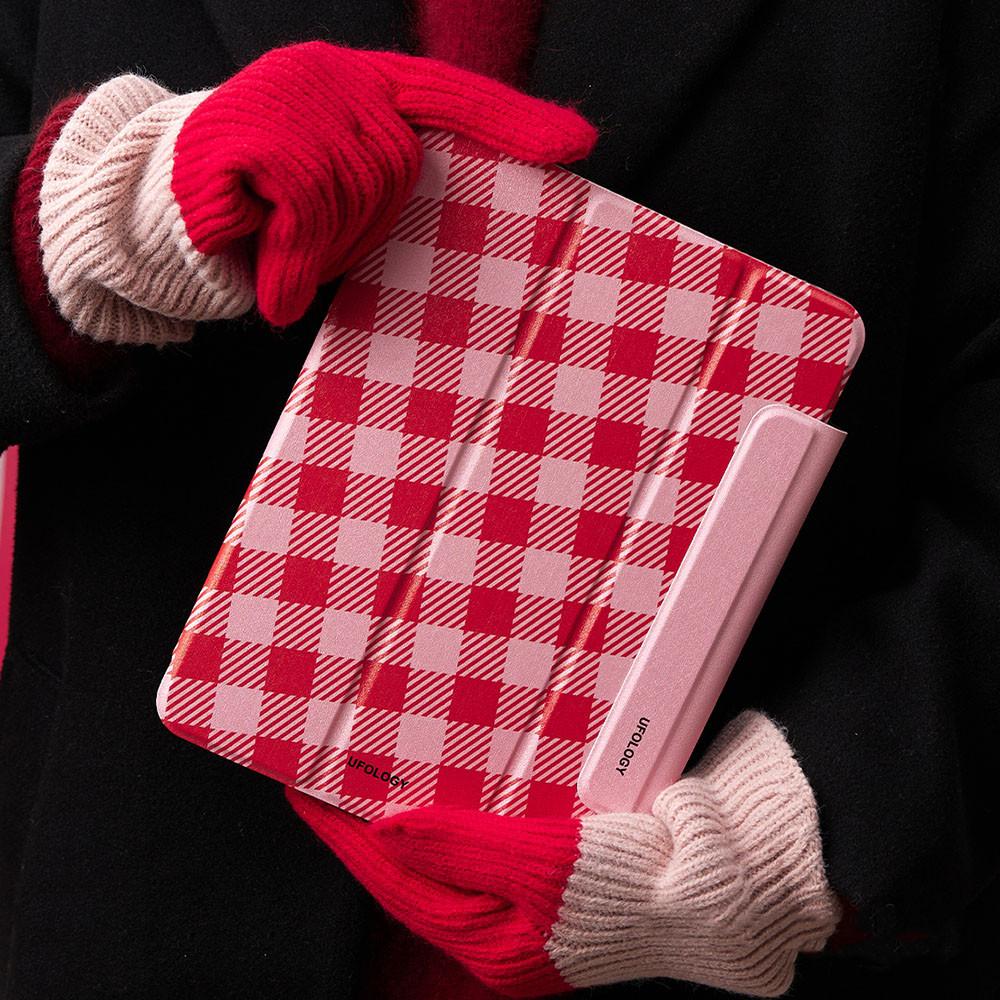 12.9 미니 에어 11인치 체크 아이패드 거치케이스 프로 세로 레드 필기거치대