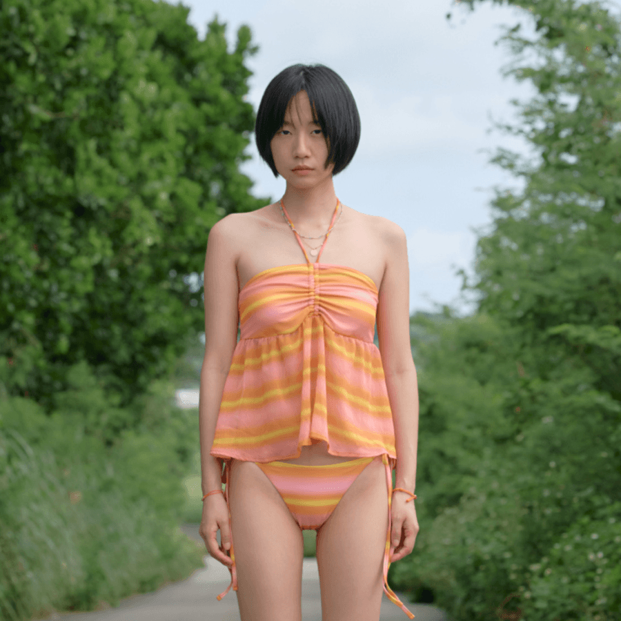 셔링 홀터 비키니 Set 2COLORS