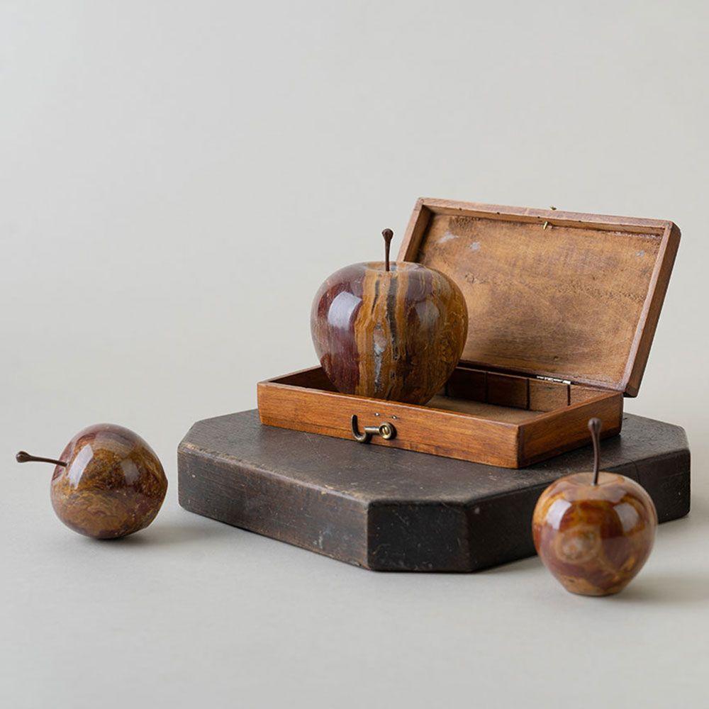 [POV select] 마블 사과 문진 Marble Apple - Brown