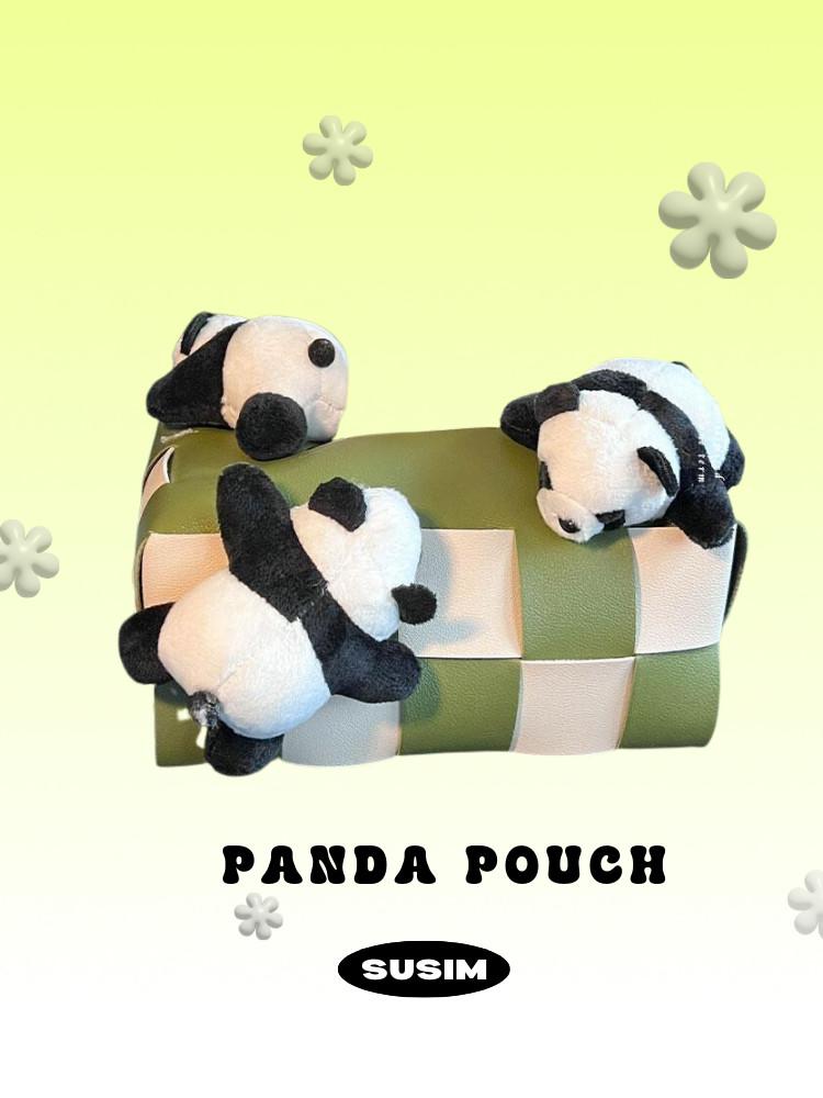 수심 Panda Tissue Pouch 판다 휴지 케이스 티슈 파우치 차량 유니크 화장지