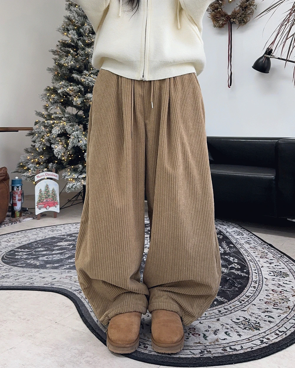 디온 코듀로이 와이드 밴딩팬츠